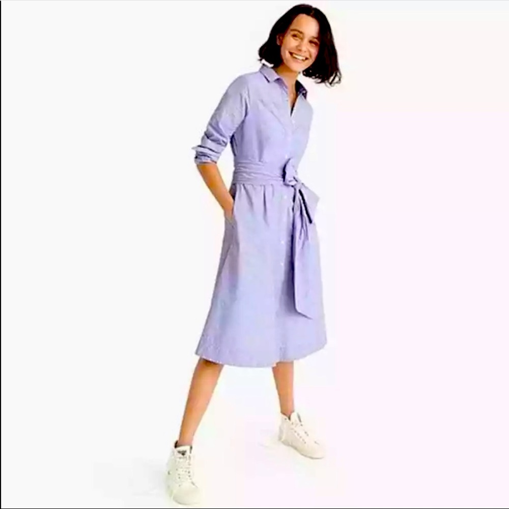 JCrew Tie Waist Shirt Dress